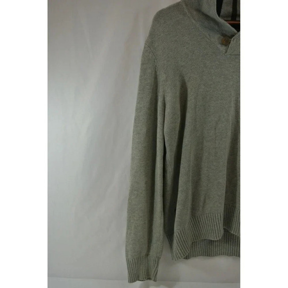 Tommy Hilfiger  Sweater Shawl Neck Button Gray Knit Mens Large 100% Cotton - Picture 5 of 11